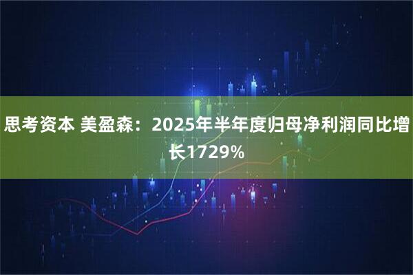 思考资本 美盈森：2025年半年度归母净利润同比增长1729%