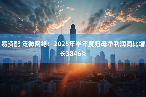 易资配 泛微网络:2025年半年度归母净利润同比增长3846%