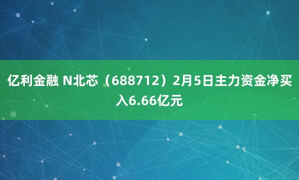 亿利金融 N北芯（688712）2月5日主力资金净买入6.66亿元